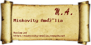 Miskovity Amália névjegykártya